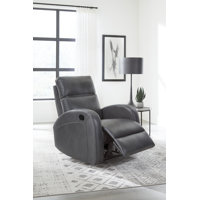 33" Upholstered Manual Recliner with Curved Arms by Latitude Run