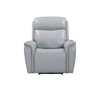 38" Leather Power Recliner with Adjustable Headrest with Rolled Arms