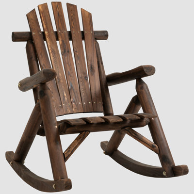 Denev Rocking Chair, Outdoor Wooden Patio Chair