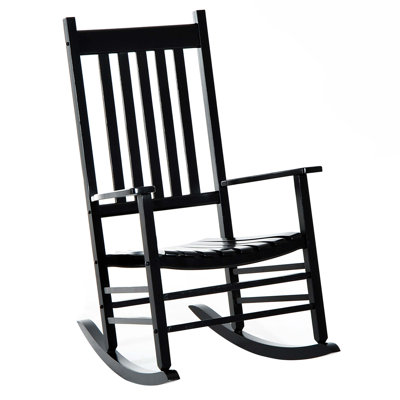 Malkia Outdoor Rocking Chair, Wood Rocking Chair by Winston Porter