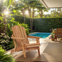 Oversized Outdoor Wooden Folding Adirondack Chair by Highland Dunes