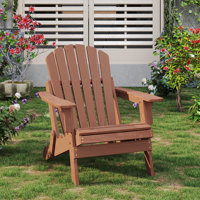 Oversized Outdoor Wooden Folding Adirondack Chair by Highland Dunes