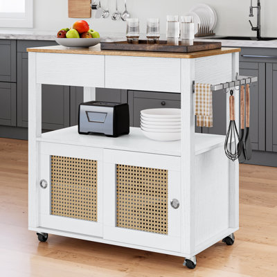 Bay Isle Home⢠35" Rolling Kitchen Island With Storage Cabinet by Bay Isle Home