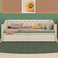 Twin Size Upholstered Daybed With Pop Up Trundle by Red Barrel Studio