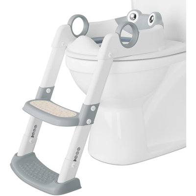Potty Training Seat, with Step Stool Ladder for Toddlers, Anti-Slip Safe Pads Adjustable Height Legs by Wrought Studio