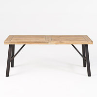 Acacia Wood Dining Table - Let Your Culinary Journey Begin With Weather-Resistant, Slat Panel Design by Gracie Oaks