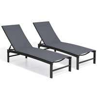 Patio Metal Reclining Chaise Lounge Set by Ebern Designs
