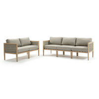 Suzuyo Weatherproof Indoor And Outdoor Modular 2PC Sofa And Loveseat