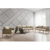 Suzuyo Weatherproof Indoor And Outdoor Modular 3PC Sofa,Loveseat And Arm Chairs
