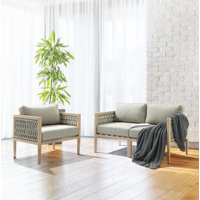 Suzuyo Weatherproof Indoor And Outdoor Modular Loveseat And Arm Chair by Ebern Designs