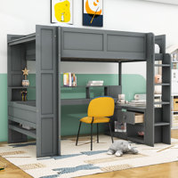 Jennylyn Wood Loft Bed With Desk And Drawer by Harriet Bee