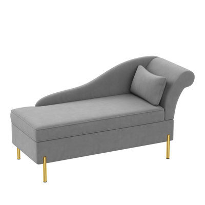 Driscilla Right-Arm Chaise Recessed Arm Chaise Lounge with Storage by Mercer41