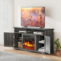 Aillie Fireplace TV Stand for 75" TVs with Electric Fireplace, Farmhouse TV Console & Entertainment Center by Gracie Oaks