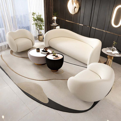 White Leisure Sofa Combo Set Meeting Business Sofa
