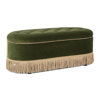 Oval Tufted Bullion Fringe Storage Bench by Mercer41