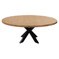 Logan Round 72" Dining Table In Natural Finish by Loon Peak