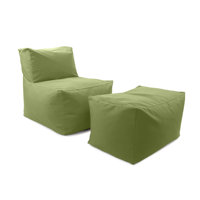 Talleyrand Outdoor Pouf Chair Cover, Seascape Canyon by Latitude Run