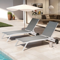 63.6" Long Reclining Chaise Lounge with Wheels (Set of 2) by Ebern Designs