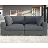 Modechai Sectional Sofa, 76 Inches Down Filled Sectional Sofa, Loveseat Comfy Couch by Latitude Run