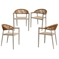 Berkleigh Indoor/Outdoor Stacking Aluminum Rattan Patio Dining Armchair for Bistro Garden Porch Deck Balcony by Bayou Breeze