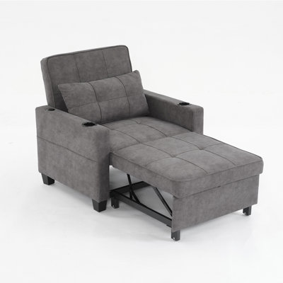 3-In-1 Pull Out Sleeper Chair Futon Chair by Latitude Run