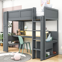 Jermesha Kids Loft Bed with Drawers