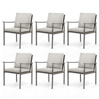 Kashanti 6-Piece Outdoor Dining Chairs with Cushions by Red Barrel Studio