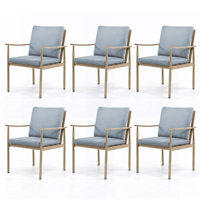 Kashanti 6-Piece Outdoor Dining Chairs with Cushions by Red Barrel Studio