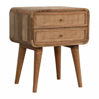 Spofford Wood+Rattan Nightstand by Bay Isle Home