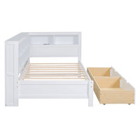 Maiocco Wooden Daybed with 2 Drawers, Storage Shelf and USB Charging Ports by Red Barrel Studio