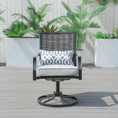 Rothmuller 2 - Person Rectangular Outdoor Dining Chair With Cushions by Red Barrel Studio