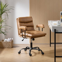 Kaynath Modern Faux Leather Office Chair with Lumbar Support by Ebern Designs