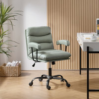 Kaynath Modern Faux Leather Office Chair with Lumbar Support
