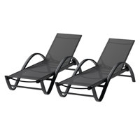 Rannon Adjustable Outdoor Lounge Chairs with Armrests by Winston Porter