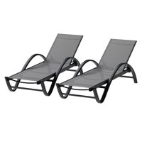 Rannon Adjustable Outdoor Lounge Chairs with Armrests