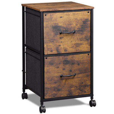 Kahira 2-Drawer Mobile File Cabinet with Wheels for Home Office, Fabric Storage Fits A4 Letter Files by 17 Stories