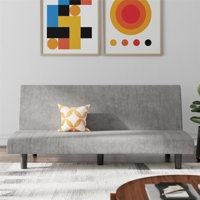 Shadana Corduroy 67.5" Armless Mid-Century Futon Sofa Bed by Ebern Designs