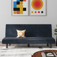 Shadana Corduroy 67.5" Armless Mid-Century Futon Sofa Bed