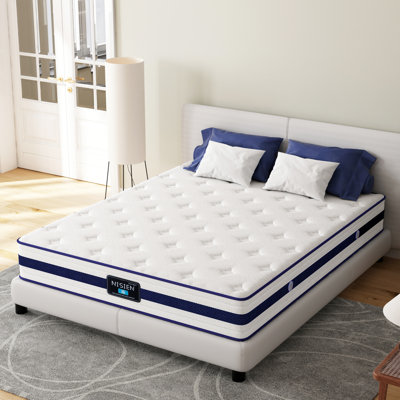10/12 in Hybrid Mattress Spring Gel Memory Foam, Mattresses In A Box by Alwyn Home