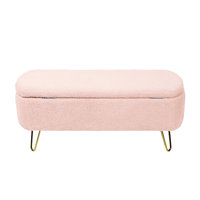 Deshondra Upholstered Ottoman, Storage Bench with a Safety Hinge by Mercer41