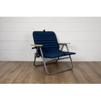 Descanso Padded Beach Chair, Low Camping Chair with Removable Washable Cover, Backpack Beach Chair Lethel by Ebern Designs