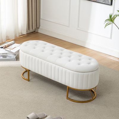 Katashia  Upholstered Flip Top Storage Bench by Mercer41