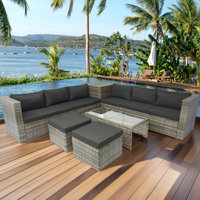 Jantel 92.00" W Outdoor Patio Sectional with Storage by Latitude Run
