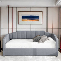 Stefoni Modern Upholstered Daybed with Underneath Storage and Soft Textile Headboard by Red Barrel Studio