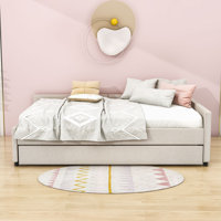 Tianne Upholstered Platform Daybed with USB and Twin Trundle by Latitude Run