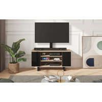 Tv Stand With Mount For 32-70 Inch Tvs With Wood Console