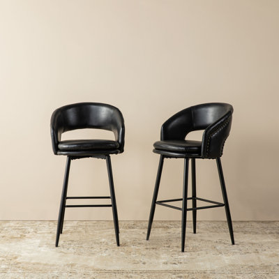 Upholstered Bar Stool with Nailhead Trim