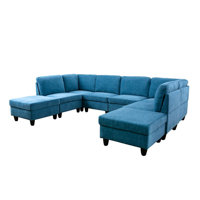 Anthone 118" Wide Microfiber Reversible Modular Corner Sectional with Ottoman by Latitude Run