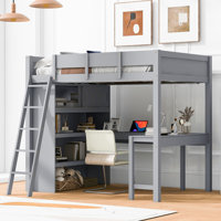 Jennaveve Full Loft Bed with Desk and Bookcase by Harriet Bee