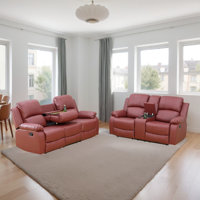 Laivi 2-Piece Vegan Leather Manual Reclining Living Room Sofa Set
